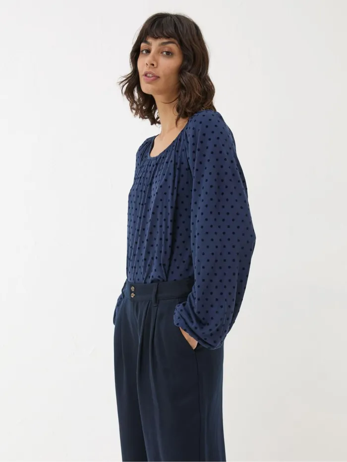Fat Face Shirts and Blouses Lily Blue Navy Spot Top 8211 Women