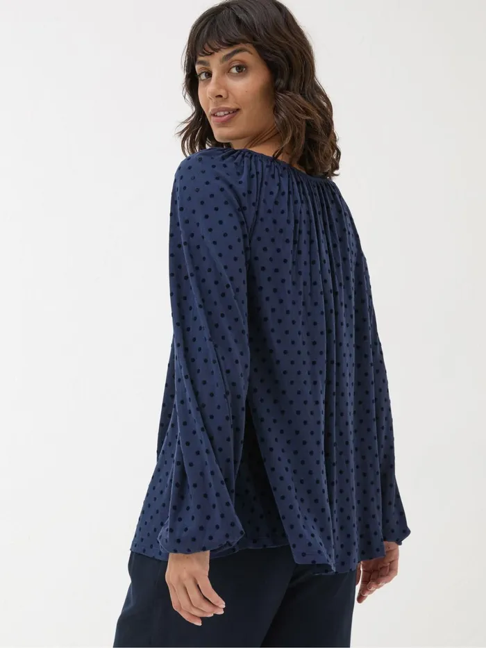 Fat Face Shirts and Blouses Lily Blue Navy Spot Top 8211 Women