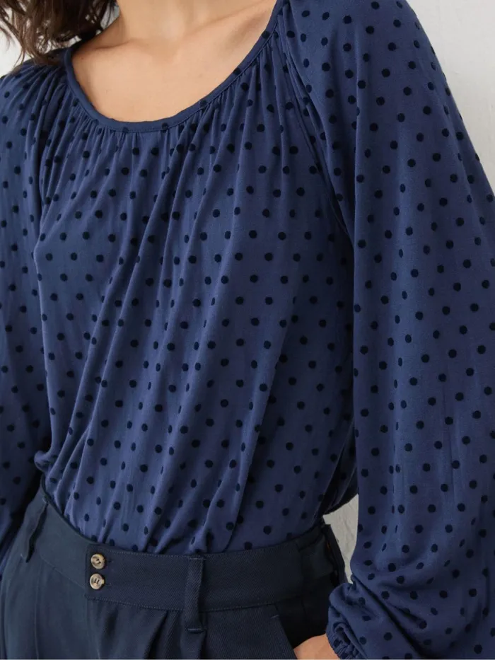 Fat Face Shirts and Blouses Lily Blue Navy Spot Top 8211 Women