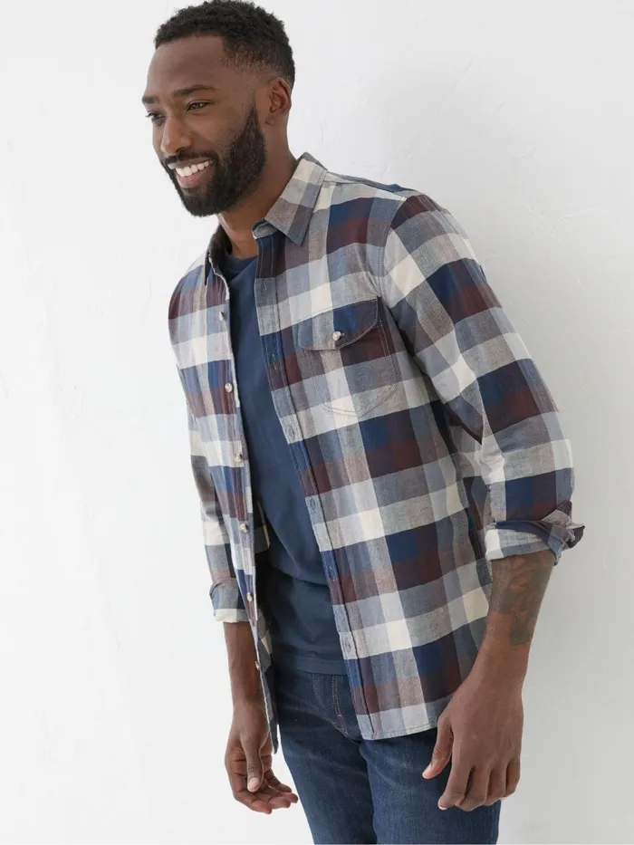 Fat Face Shirts Blue Long Sleeve Buffalo Check Shirt 8211 Men