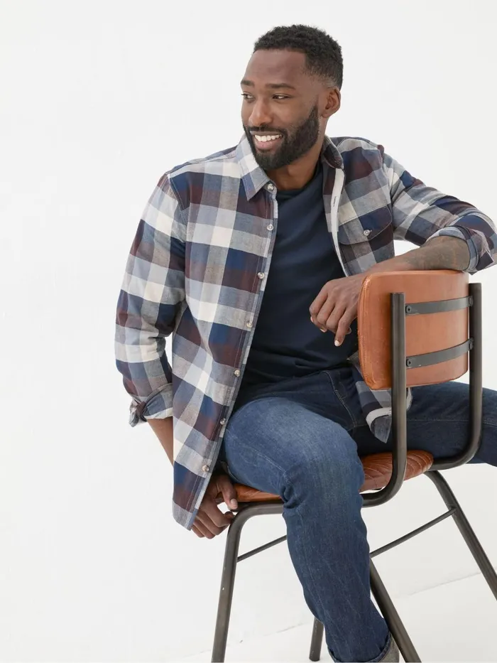 Fat Face Shirts Blue Long Sleeve Buffalo Check Shirt 8211 Men