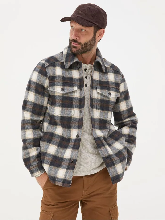 Fat Face Shirts Milton Dark Brown Check Overshirt 8211 Men