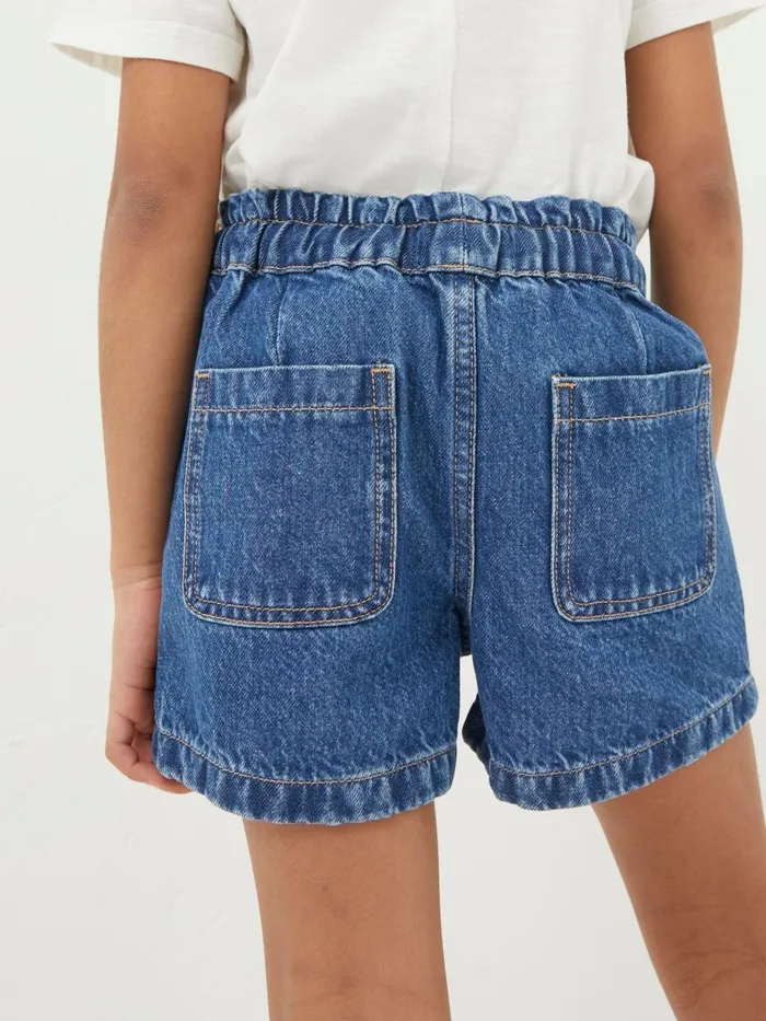 Fat Face Shorts Blue Paperbag Denim Shorts 8211 Kids
