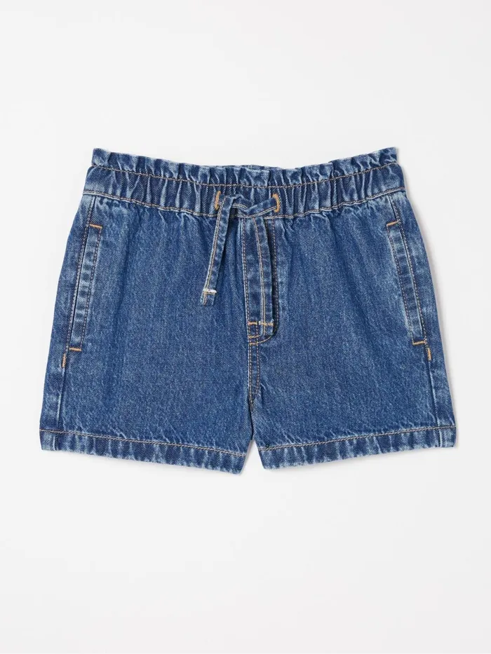 Fat Face Shorts Blue Paperbag Denim Shorts 8211 Kids