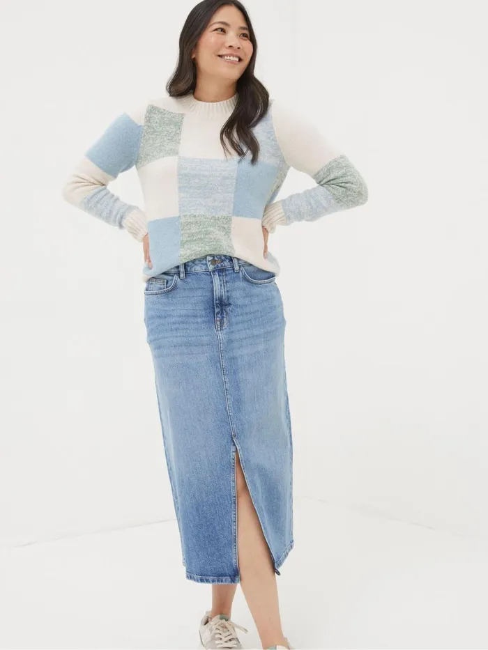 Fat Face Skirts Carla Blue Denim Midi Skirt 8211 Women