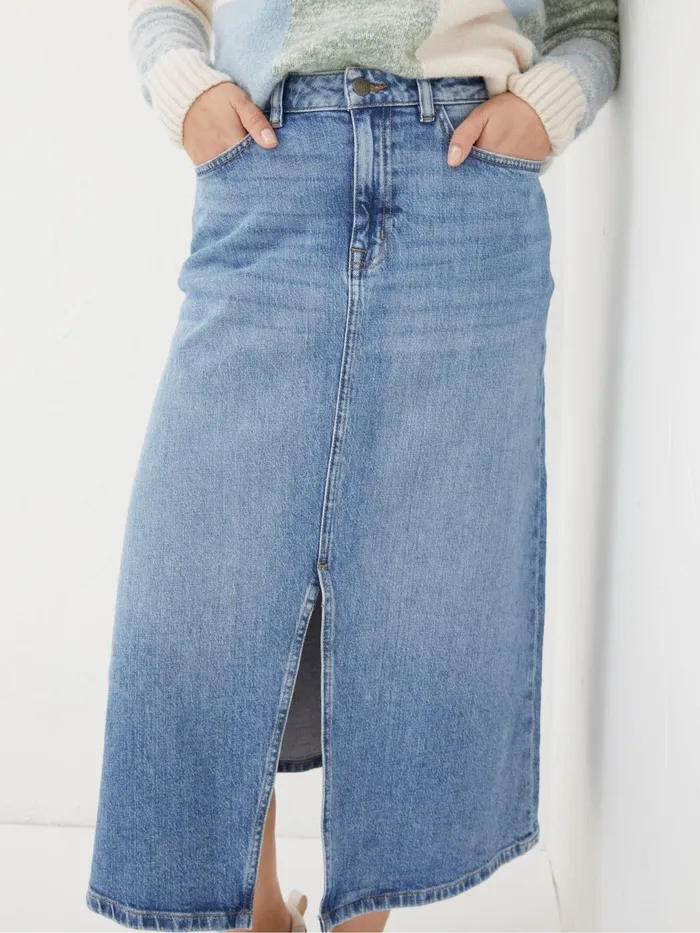 Fat Face Skirts Carla Blue Denim Midi Skirt 8211 Women