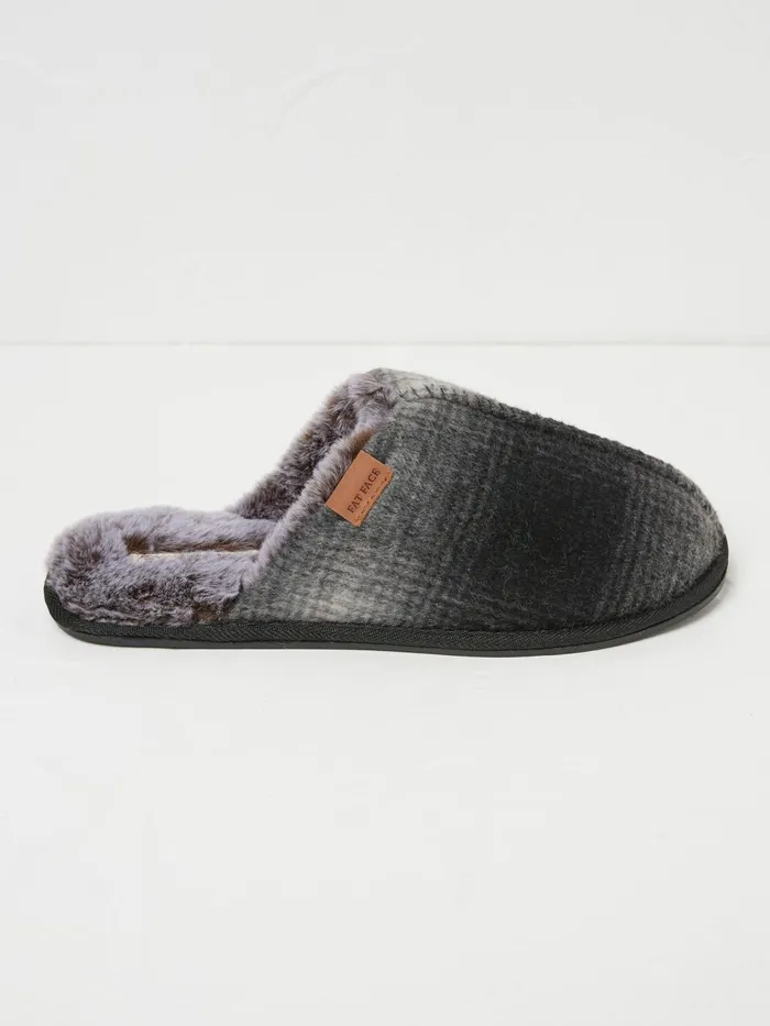 Fat Face Slippers Harvey Black Check Mule Slippers 8211 Men