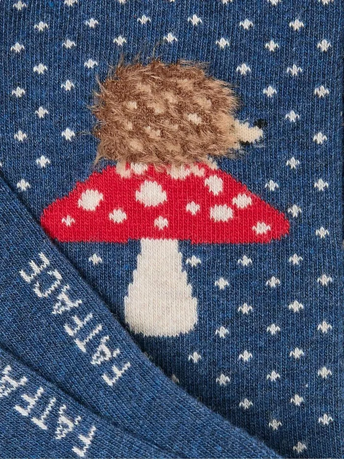 Fat Face Socks and Tights Blue Fluffy Hedgehog Socks 1 Pack Size 47 8211 Women