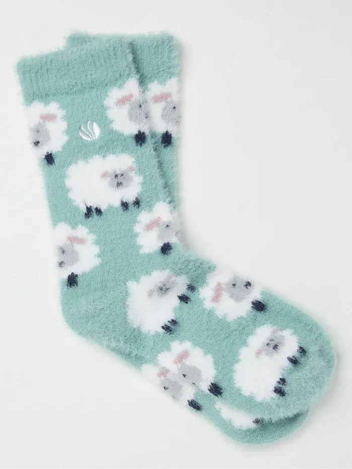 Fat Face Socks and Tights Green Cosy Sheep Socks 8211 Women