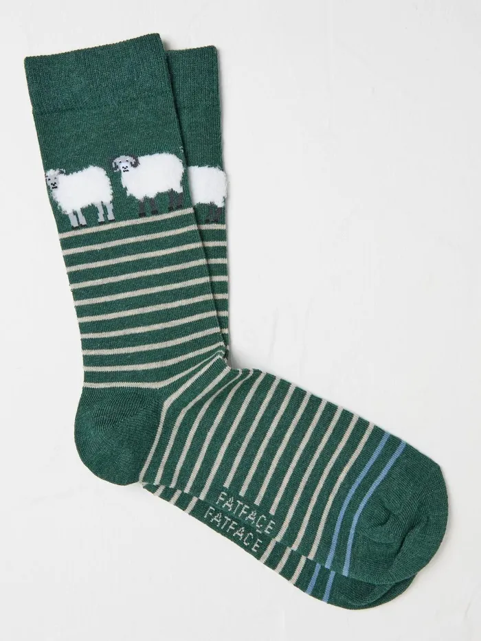 Fat Face Socks Green Sheep Socks 1 Pack 8211 Men