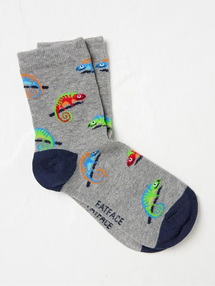 Fat Face Socks Grey Chameleon Socks 1 Pack 8211 Kids
