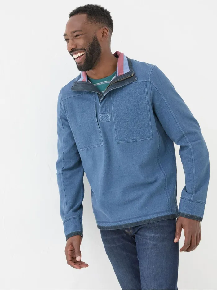 Fat Face Sweatshirts and Hoodies Airlie Blue Panel Sweatshirt 8211 Men