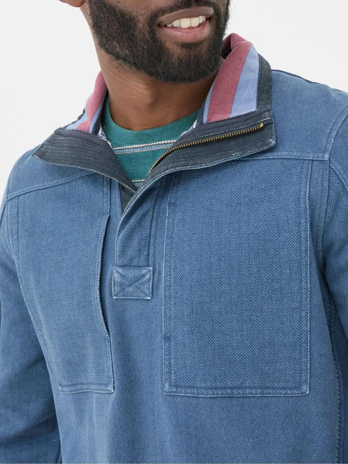Fat Face Sweatshirts and Hoodies Airlie Blue Panel Sweatshirt 8211 Men