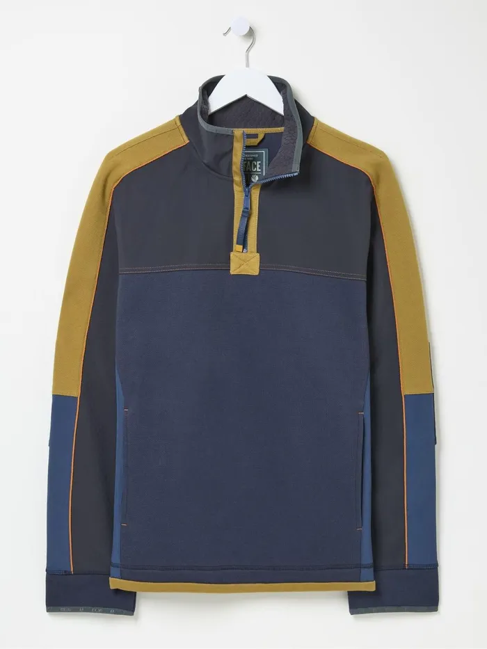 Fat Face Sweatshirts and Hoodies Airlie Navy Blue Panel Sweatshirt 8211 Men