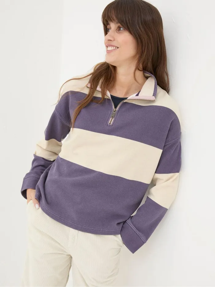 Fat Face Sweatshirts and Hoodies Airlie Purple Striped Relaxed Sweat Top 8211 Women Fat Face Sweatshirts and Hoodies Airlie Purple Striped Relaxed Sweat Top 8211 Women