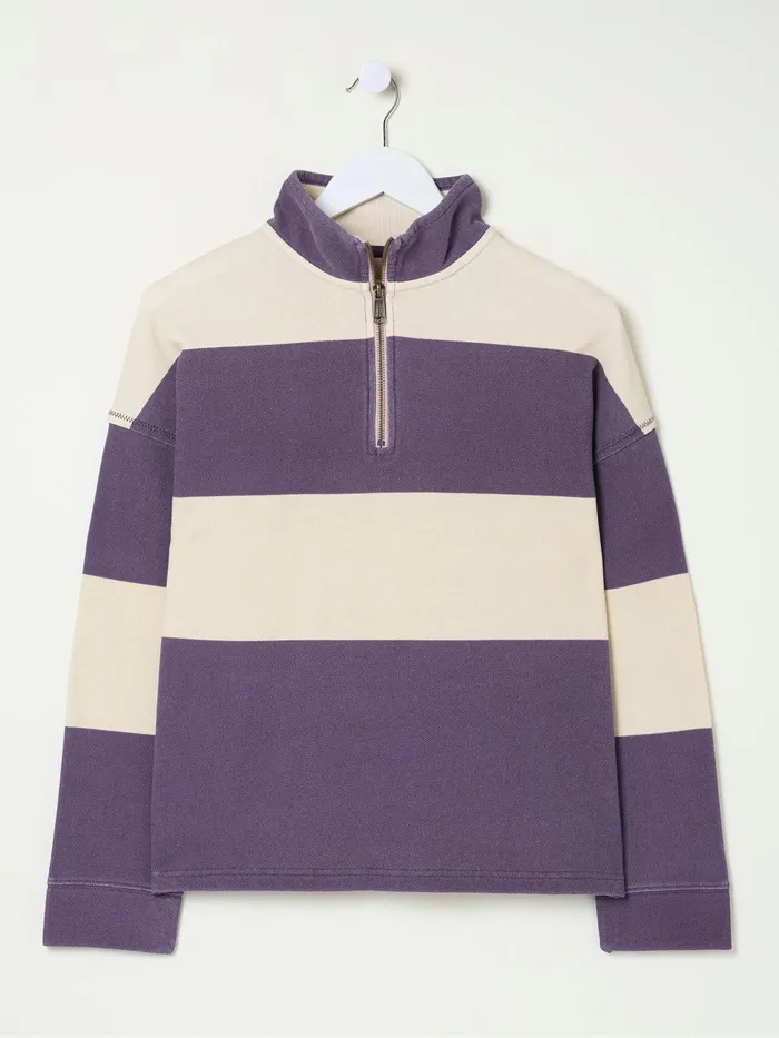 Fat Face Sweatshirts and Hoodies Airlie Purple Striped Relaxed Sweat Top 8211 Women