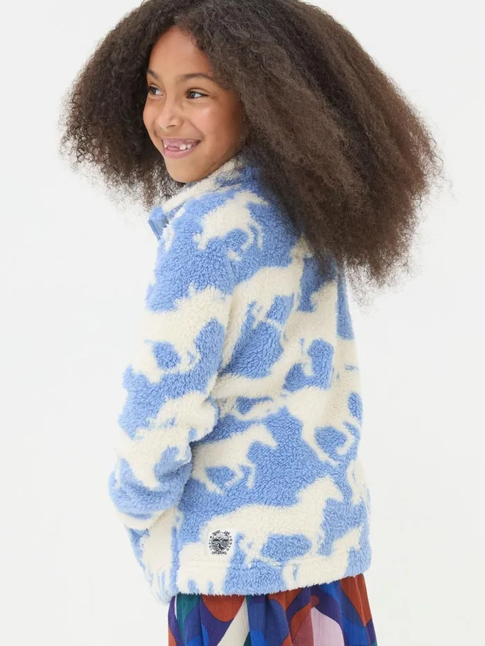 Fat Face Sweatshirts and Hoodies Blue Horse Half Neck Fleece 8211 Kids