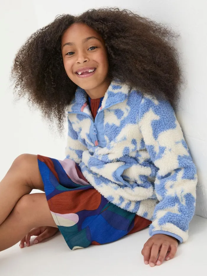 Fat Face Sweatshirts and Hoodies Blue Horse Half Neck Fleece 8211 Kids