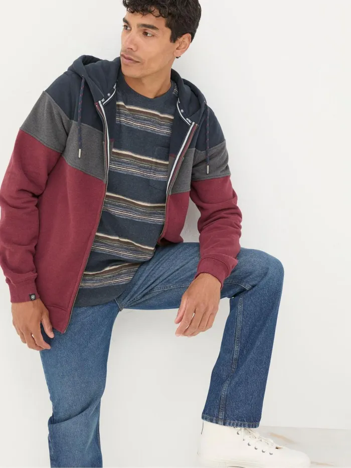 Fat Face Sweatshirts and Hoodies Brooke Plum Purple Zip Through Hoodie 8211 Men