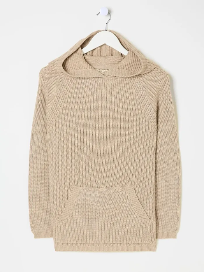 Fat Face Sweatshirts and Hoodies Oatmeal Knitted Hoodie 8211 Women