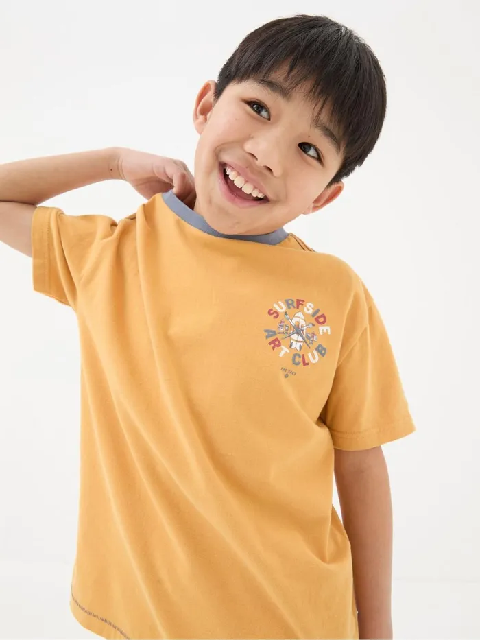 Fat Face TShirts and Polos Yellow Art Graphic Jersey TShirt 8211 Kids
