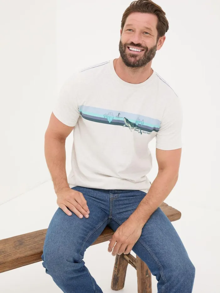 Fat Face TShirts Natural Whale Hello There TShirt 8211 Men Fat Face TShirts Natural Whale Hello There TShirt 8211 Men