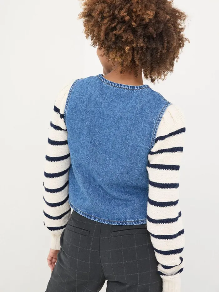 Fat Face Tops and TShirts Blue Alba Denim Waistcoat 8211 Women