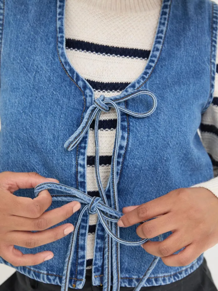 Fat Face Tops and TShirts Blue Alba Denim Waistcoat 8211 Women