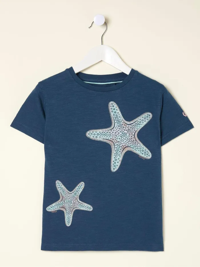 Fat Face Tops and TShirts Blue Star Fish Graphic TShirt 8211 Kids