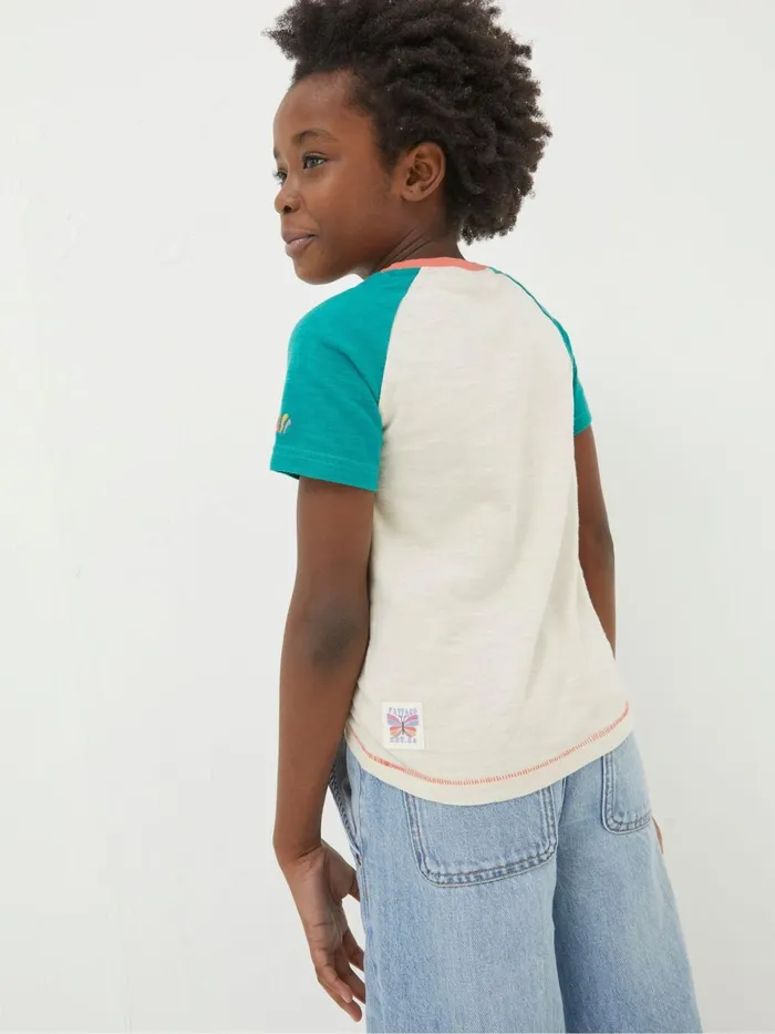 Fat Face Tops and TShirts Natural Chase The Sun TShirt 8211 Kids