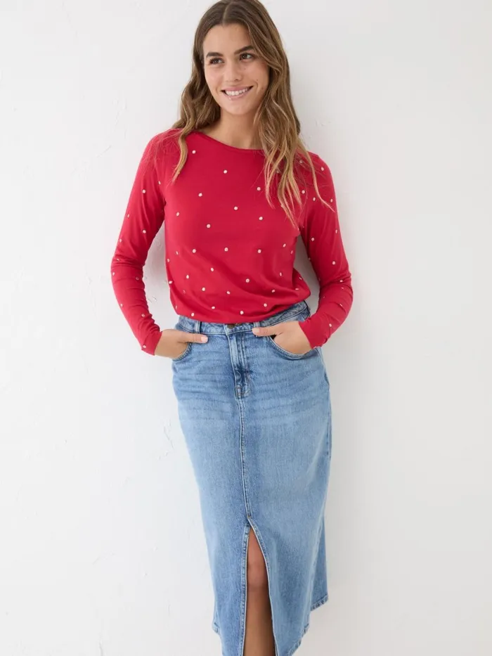 Fat Face Tops and TShirts Red Bree Spot Top 8211 Women