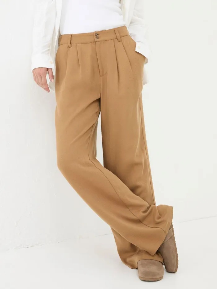 Fat Face Trousers and Leggings Dark Natural Ginger Wide Leg Drape Trousers 8211 Women
