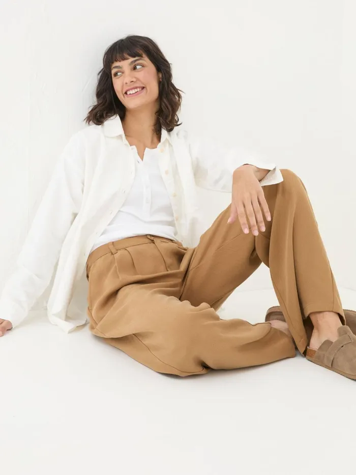 Fat Face Trousers and Leggings Dark Natural Ginger Wide Leg Drape Trousers 8211 Women