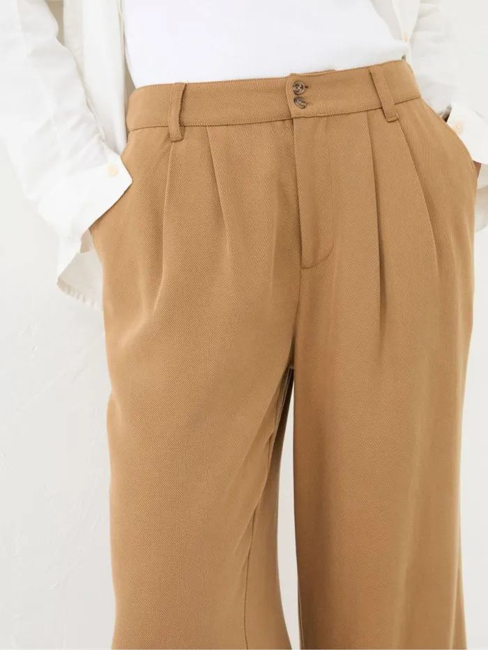 Fat Face Trousers and Leggings Dark Natural Ginger Wide Leg Drape Trousers 8211 Women