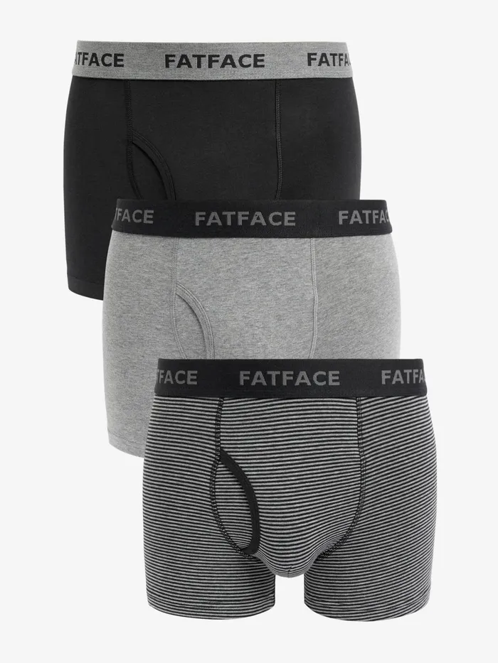 Fat Face Underwear Grey Stripe Classic Cotton Boxer 3 Pack 8211 Men