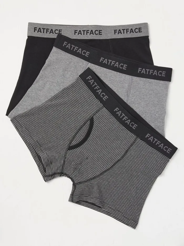 Fat Face Underwear Grey Stripe Classic Cotton Boxer 3 Pack 8211 Men