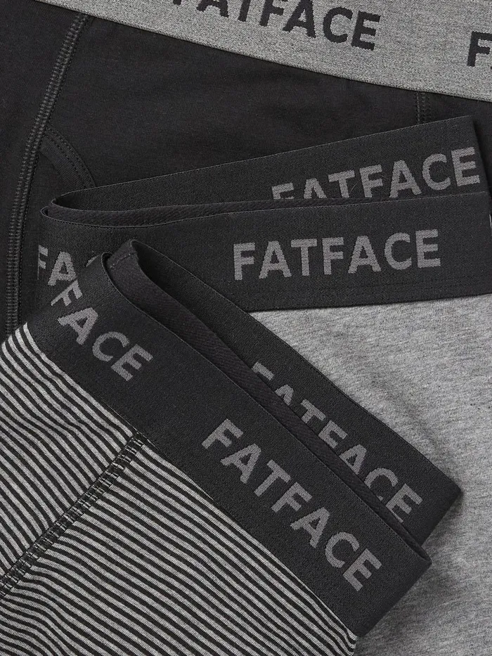 Fat Face Underwear Grey Stripe Classic Cotton Boxer 3 Pack 8211 Men