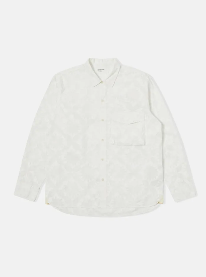 Field Shirt In Ecru Sun Print Poplin Men Universal Works Shirts