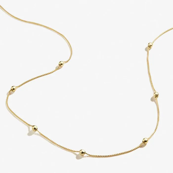 Fine Jewelry Women Alex And Ani Adjustable Length Bead Chain Necklace Sterling Silver
