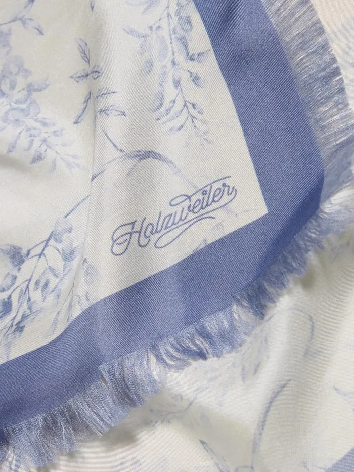 Fine Scarves WomenMen Holzweiler Silk Twill Fine Scarf Print Ecru Mix