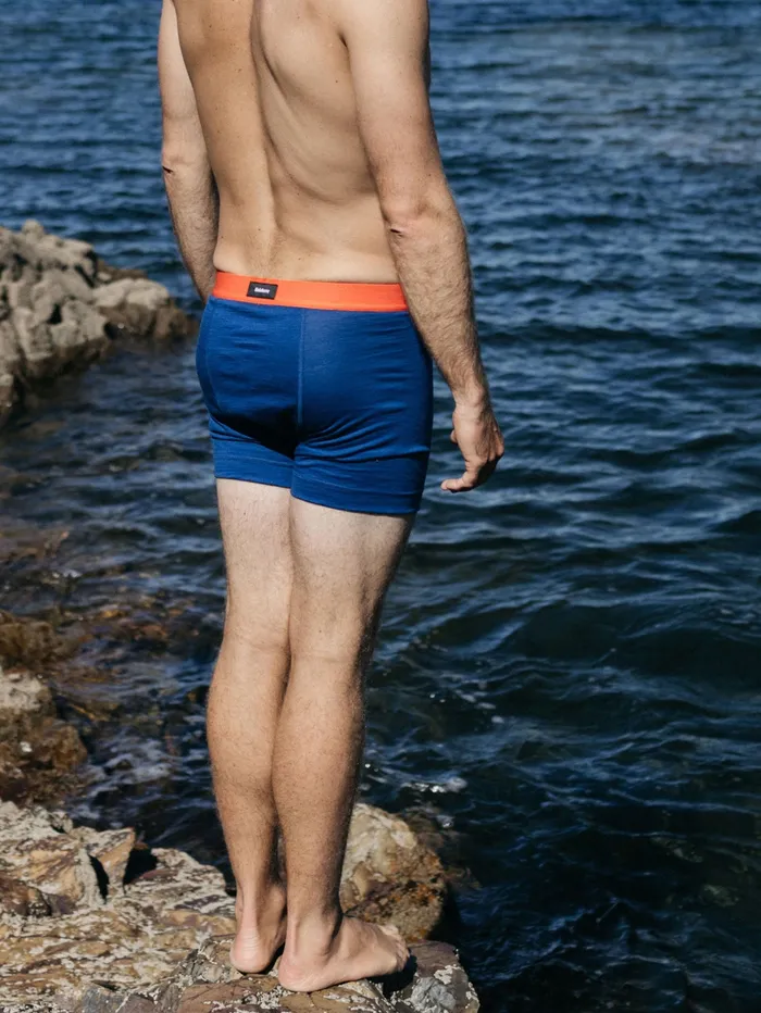 Finisterre Base Layers and Underwear Men Eddy 20 Merino Wool Boxers Atlanticflame