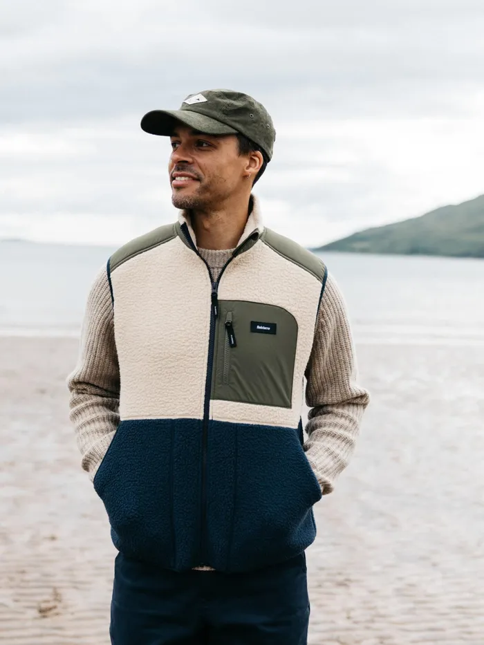 Finisterre Fleece Men Bolster Fleece Vest Oatmealnavy