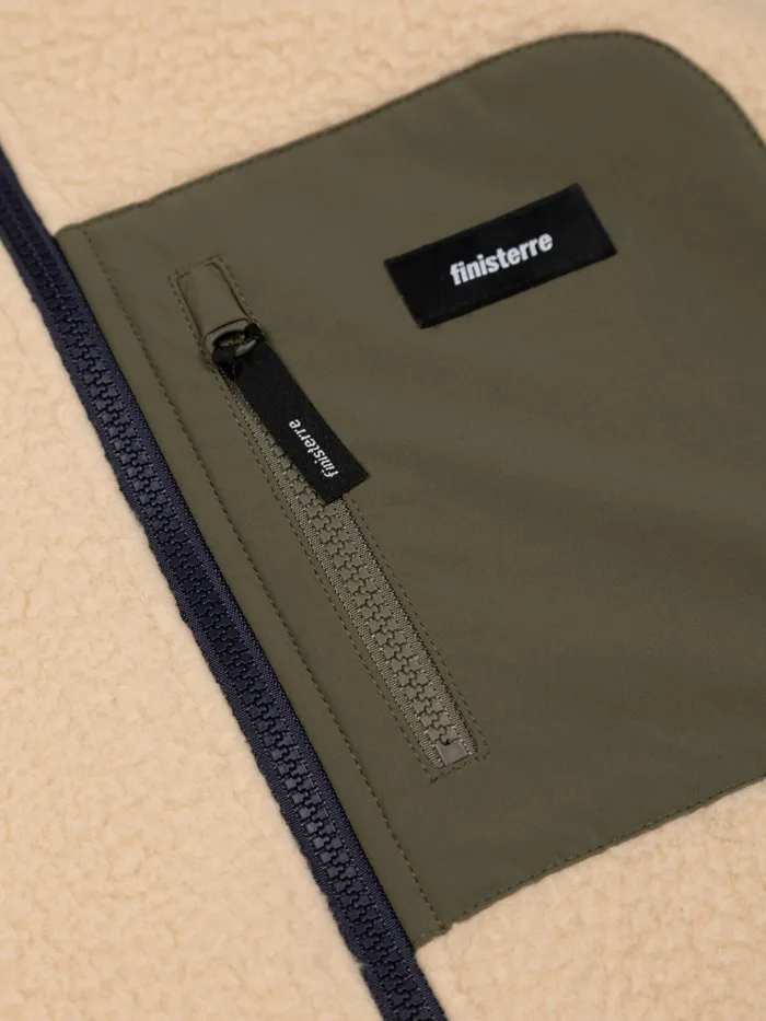 Finisterre Fleece Men Bolster Fleece Vest Oatmealnavy