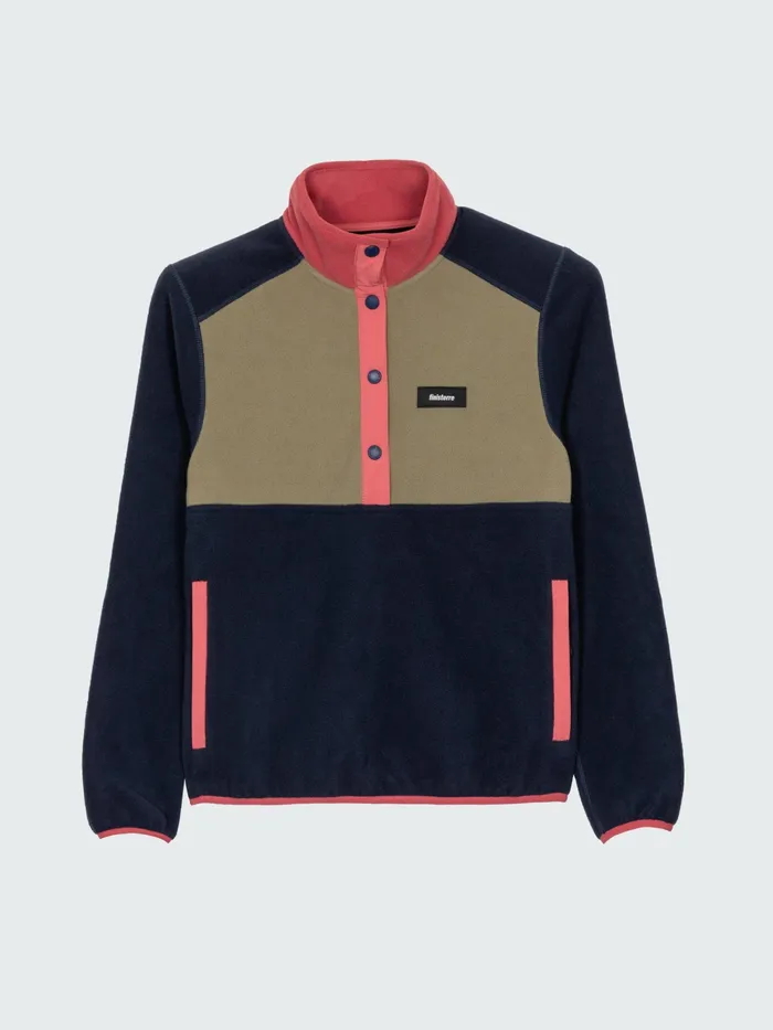 Finisterre Fleece Women Axiom 14 Snap Fleece Navyrougewillow Green