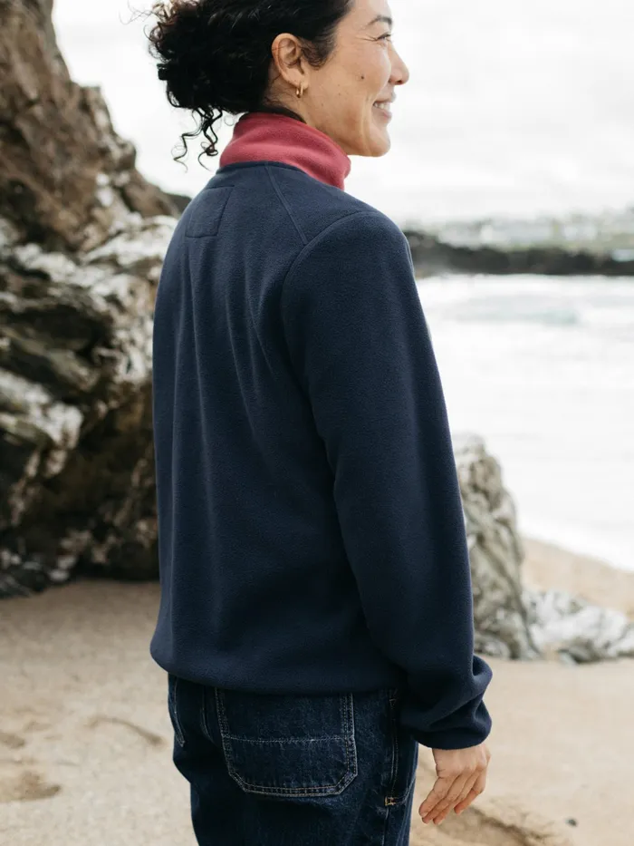 Finisterre Fleece Women Axiom 14 Snap Fleece Navyrougewillow Green