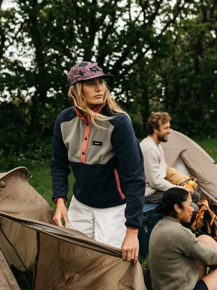 Finisterre Fleece Women Axiom 14 Snap Fleece Navyrougewillow Green