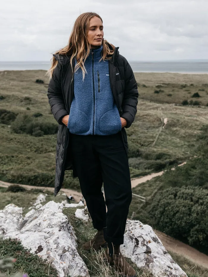 Finisterre Fleece Women Hegen Full Zip Wool Fleece Coastal Fjord