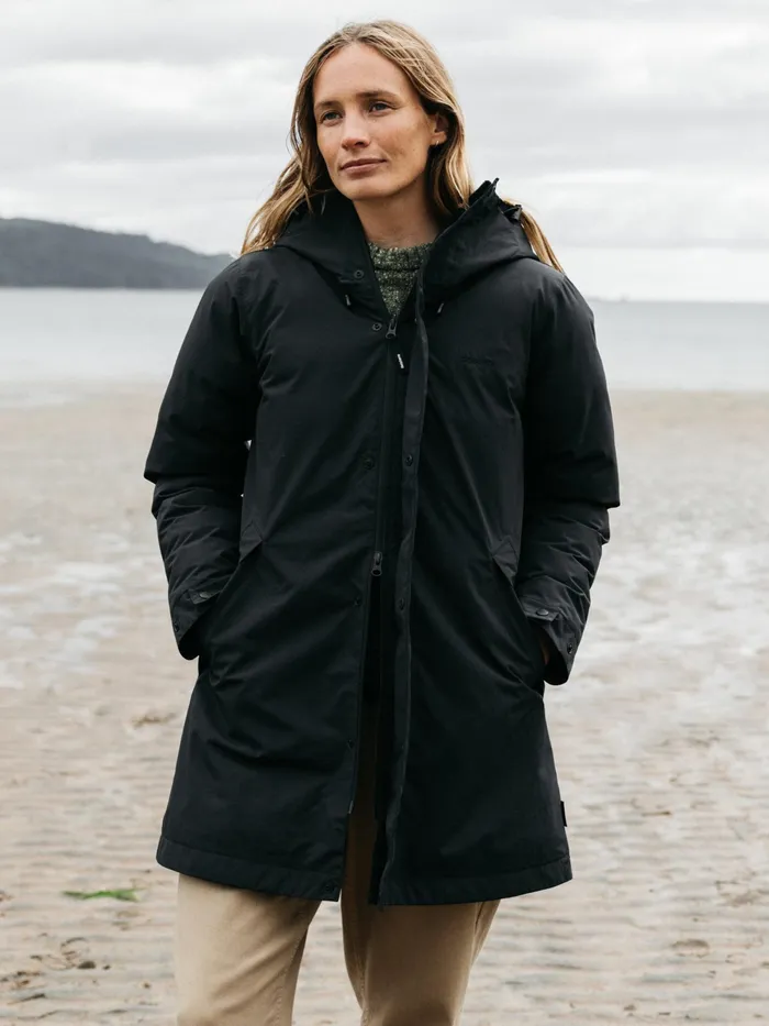 Finisterre Jackets and Coats Women Caelus Waterproof Parka Black