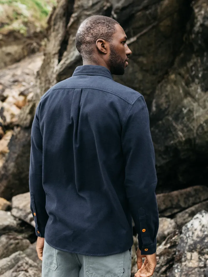 Finisterre Shirts Men Gylly Shirt Navy Dobby