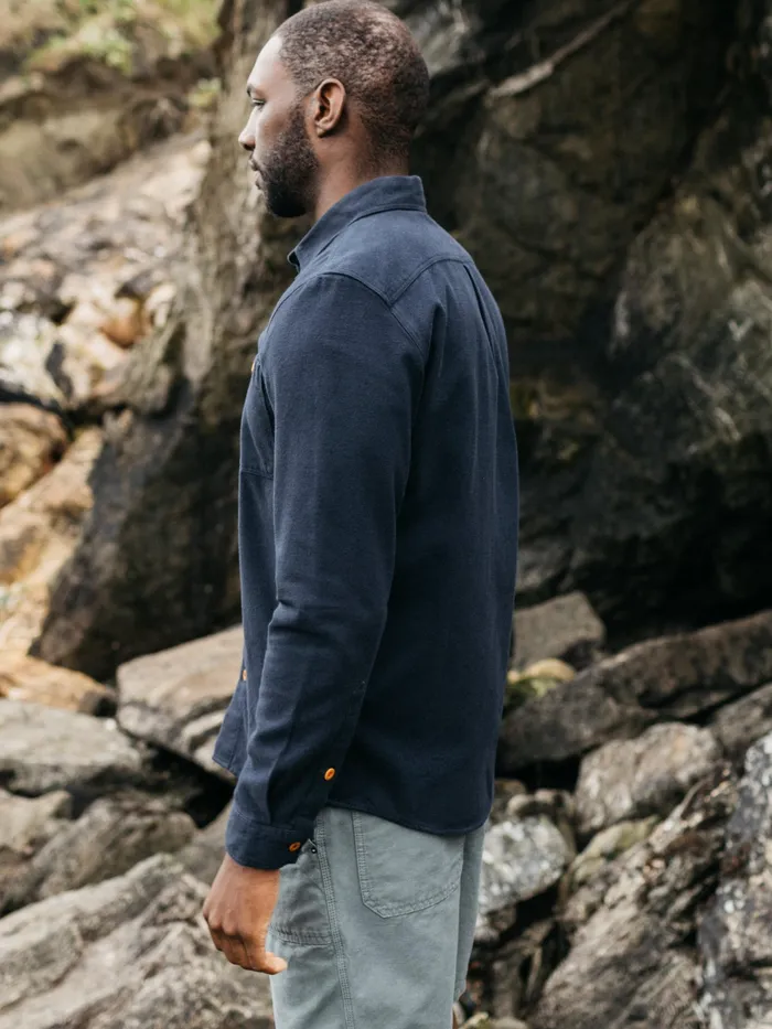 Finisterre Shirts Men Gylly Shirt Navy Dobby